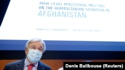 Швајцарија - Генералниот секретар на ОН, Антонио Гутереш на конференција за Авганистан, 13 септември, 2021.