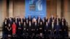 NATO foreign ministers pose for a family photo at a reception to celebrate NATO's 70th anniversary in Washington on April 3.