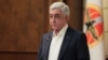 Armenia - Former President Serzh Sarkisian speaks at the headquarters of his Republican Party, Yerevan, April 14, 2025.