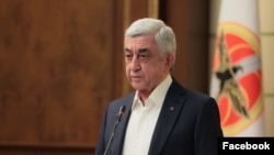 Երրորդ նախագահ Սերժ Սարգսյանը ելույթ է ունենում Հանրապետական կուսակցության 35-ամյակի միջոցառմանը, 14-ը ապրիլի, 2025թ. 