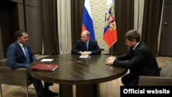 Оьрсийчоьнан президент Путин Владимир Нохчийчоьнан а, ГIалгIайчоьнан а куьйгалхошца Кадыров Рамзанца а, Евкуров Юнус-Бекца а цхьанакхетарехь