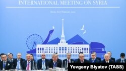 Участники 15-й международной встречи по Сирии в астанинском формате, которая проходила 16–17 февраля 2021 года в Сочи
