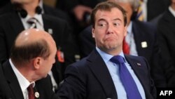 Traian Băsescu și Dmitri Medvedev