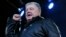 Former Ukrainian President and current lawmaker Petro Poroshenko speaks during a rally in central Kyiv on December 8, 2019. 