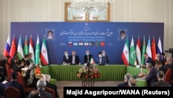 The foreign ministers of six nations attended the Tehran conference on October 27.