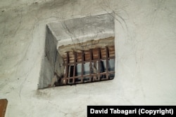 A barred window in the underground prison.