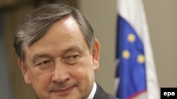 Presidenti i Sllovenisë, Danilo Turk, në Prishtinë, 21 dhjetor 2009.