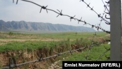 Кыргыз-өзбек чек арасына тартылган тикенек зым. Жалал-Абад облусу, 1-май, 2012