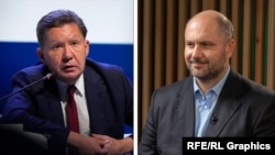 Colaj foto cu Aleksei Miller (stânga), președintele Gazprom, și ministrul moldovean al Energiei, Victor Parlicov, care s-au întâlnit pe 25 noiembrie la Sankt Petersburg pentru a discuta inclusiv despre livrarea gazelor pe partea stângă a Nistrului.