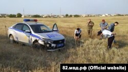 Авто российской полиции после погони за пьяным водителем в Крыму