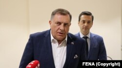  Član Predsjedništva BiH i predsjednik Saveza nezavisnih socijaldemokrata (SNSD) Milorad Dodik u Mostaru, april 2022.