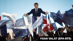 Францускиот претседател Емануел Макрон, изборна кампања