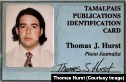 Hurst's bogus journalist's ID, named after his high school