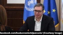Predsednik Srbije Aleksandar Vučić na sastanku sa šeficom UNMIK-a Karolinom Zijade