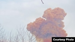 Облако после взрыва в Рубежном