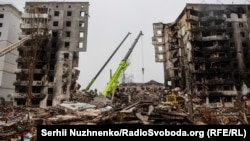 Зруйнований будинок у Бородянці, де загинула родина Терещуків