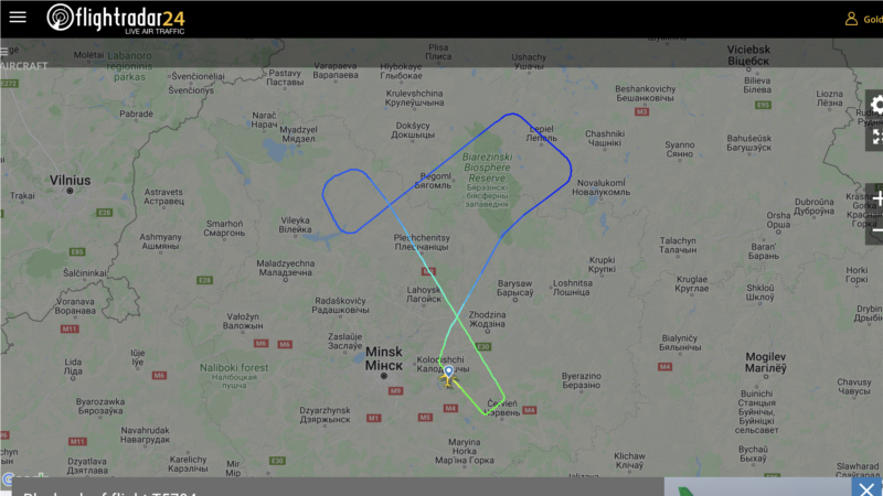 "Türkmenistan howaýollarynyň" türkmen raýatlaryny alyp barýan uçary gyssagly ýagdaýda Minsk aeroportuna gondy