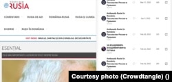 Pagina oficială a Ambasadei Rusiei din România, dar și Consulatul Rusiei de la Constanța sunt principalii distribuitori pe Facebook a materialelor publicate de site-ul Vești din Rusia, după cum arată aplicația crowdtangled.