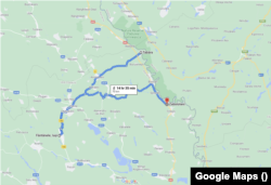 Un posibil traseu al avionului care a intrat în spațiul românesc în septembrie realizat cu ajutorul Google Maps, s-a apelat la varianta mersului pe jos. Chiar și așa se poate proiecta, ținând cont de locurile de intrare și ieșire din România a avionului, unde trebuia să aterizeze aeronava ca să aibă timp să descarce țigările fără ca Poliția de Frontieră să poată interveni.