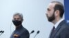 Armenia - Armenian Foreign Minister Ararat Mirzoyan (R) and his Indian counterpart Subrahmanyam Jaishankar speak at a joint news conference, Yerevan, October 13, 2021.