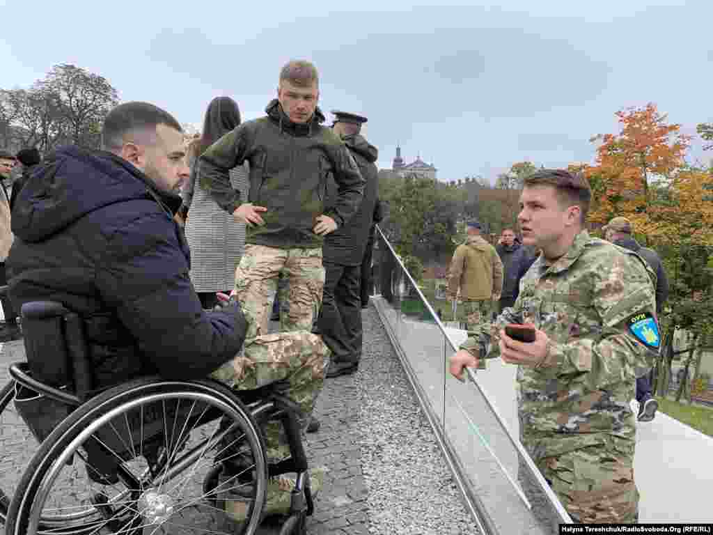 Members of the military take part in the Defenders Day event in Lviv.