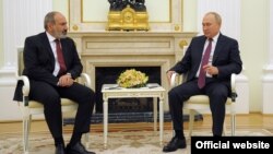 Russia- Russian President Vladimir Putin and Armenian Prime Minister Nikol Pashinian meet in Moscow, October 12, 2021