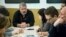 Dmitry Muratov attends a planning meeting with the editorial board of Novaya gazeta in this 2015 photo.