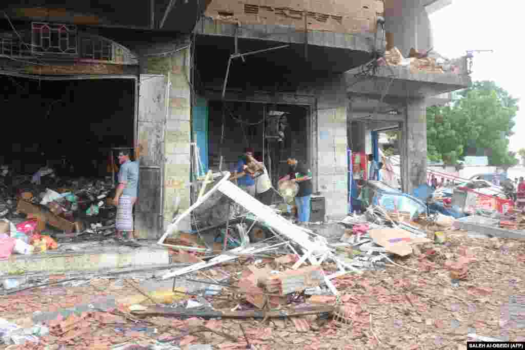 The scene of a car bomb blast that killed 12 people, including children, near the airport of Aden&nbsp; on October 30. As well as the complex allegiances on either side of the long-running war, the Islamic State group has wreaked havoc on both sides of the conflict with several bomb attacks that have killed hundreds of people.&nbsp;