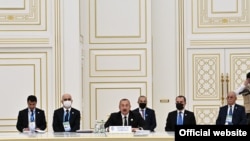 Azərbaycan Prezidenti İlham Əliyev İqtisadi Əməkdaşlı Təşkilatının 15-ci toplantısında çıxış edir, Türkmənistan, Aşqabad, 28 noyabr 2021