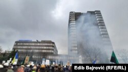 Рудари протестираат во Сараево, 23.11.2021.