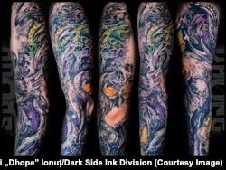 Tatuaje realizate de Andrei „Dhope” Ionuț în salonul DarkSide Ink Division.