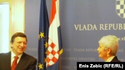 Jose Manuel Barroso i Jadranka Kosor u Zagrebu, 7. travnja 2011