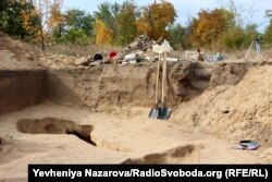 На розкопках скіфського могильника на Хортиці, жовтень 2021 року