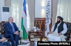 Taliban acting Foreign Minister Amir Khan Muttaqi met with Uzbek Foreign Minister Abdulaziz Kamilov in Kabul on October 7.