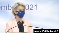 La conferința de presă de la București, Ursula von der Leyen a insistat asupra importanței respectării angajamentelor pe care și le ia România prin PNRR.