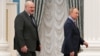 Аляксандар Лукашэнка і Ўладзімір Пуцін у Маскве 18 лютага