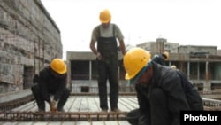 Armenia -- A construction site in Yerevan, undated