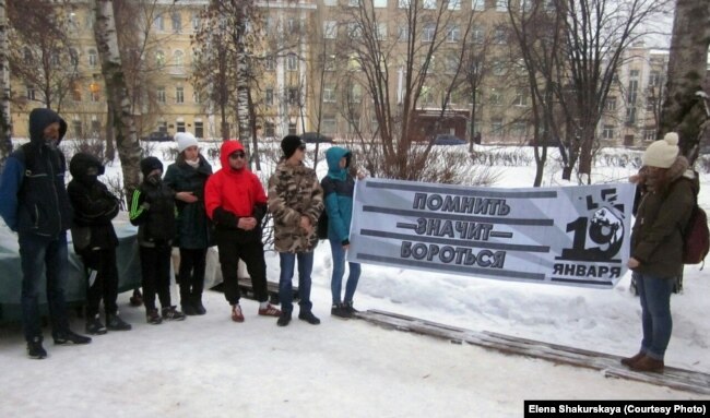 Илья Шакурский на антифашистском митинге