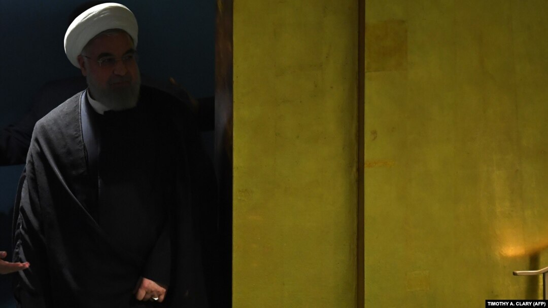 حسن روحانی دقایقی پیش از سخنرانی در مجمع عمومی سازمان ملل در مهرماه ۹۷