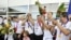 Osvajači zlatne medalje na Paraolimpijskim igrama u Londonu u sjedećoj odbojci dočekani su u Sarajevu, 10. septembar 2012.