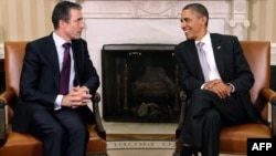 U.S. President Barack Obama (right) and NATO Secretary-General Anders Fogh Rasmussen at the White House in November