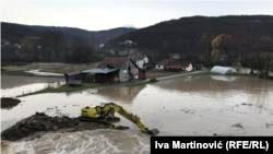 Poplavljeno područje u okolini Novog Pazara na jugozapadu Srbije, 20. novembar 2022. 