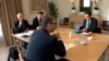 Predsjednik Srbije Aleksandar Vučić i premijer Kosova Aljbin Kurti na sastanku sa visokim predstavnikom EU za zajedničku vanjsku politiku i sigurnost Žozepom Boreljom i specijalnim izaslanikom EU Miroslavom Lajčakom u Briselu 22. novembra 2022.