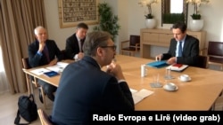 Belgium - High-level Meeting of the Belgrade-Pristina Dialogue, Josep Borrell Fontelles, Miroslav Lajcak, Albin Kurti, Aleksandar Vučić, Brussels, 21Nov2022