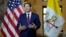 US Secretary of State Marco Rubio speaks to the media during a previous visit to the Holy See in Rome last year.