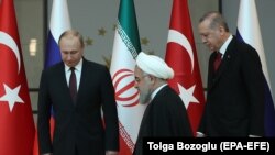 Vladimir Putin, Hassan Rouhani i Recep Tayyip Erdogan, Ankara