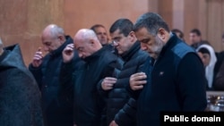 Nagorno Karabak - Former and current Karabakh leaders attend Christmas Mass in the Stepanakert cathedral, January 6, ,2023.