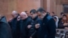 Nagorno Karabakh - Karabakh's State Minister Ruben Vardanyan (right) and President Arayik Harutiunian (second from right) pray during a Christmas mass at Stepanakert’s Holy Mother of God Cathedral, January 6, 2023.