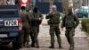 KFOR soldiers patrol in North Mitrovica, Kosovo, on December 13.