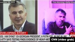  Адвокатът на Саакашвили сподели пред Си Ен Ен фотография на очевидно отслабналия Саакшвили, направена в болничното заведение. 